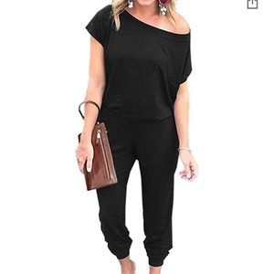 Wide neck short sleeve Jumpsuit